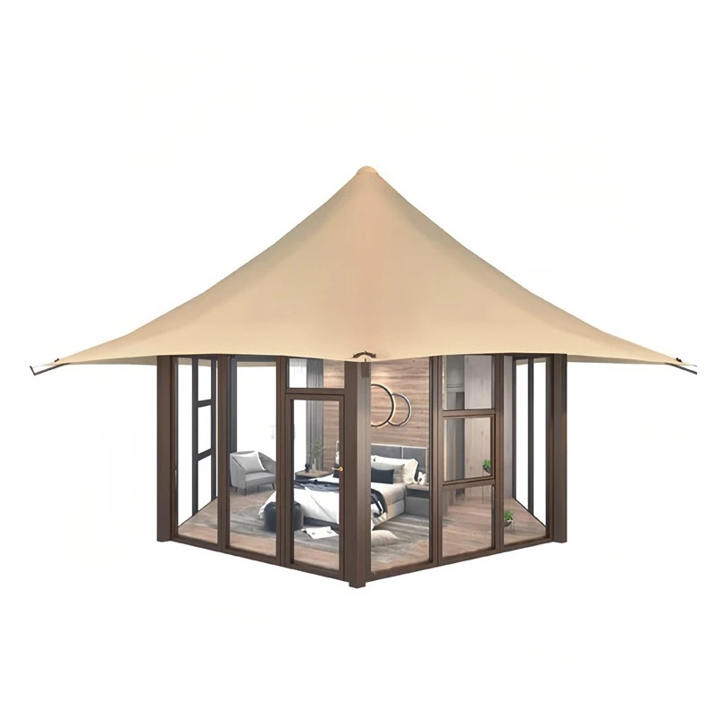 Camp tent Thickened thermal insulation octagonal spire double peak tent