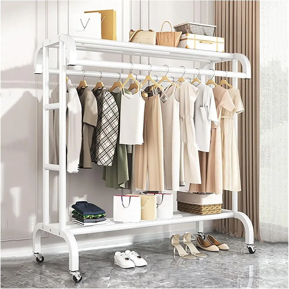 

Портативная складная сушилка для белья повышенной прочности для использования в помещении/на улице - большая вместимость, передвижная вешалка, идеально подходит для дома и