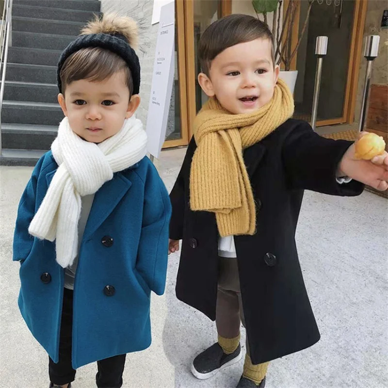 Kids Winter Jacket Wool Coat For Boys Woolen Outerwear Boys Winter Jacket Children Clothing Warm Boy Thicken Blazer Kids Clothes