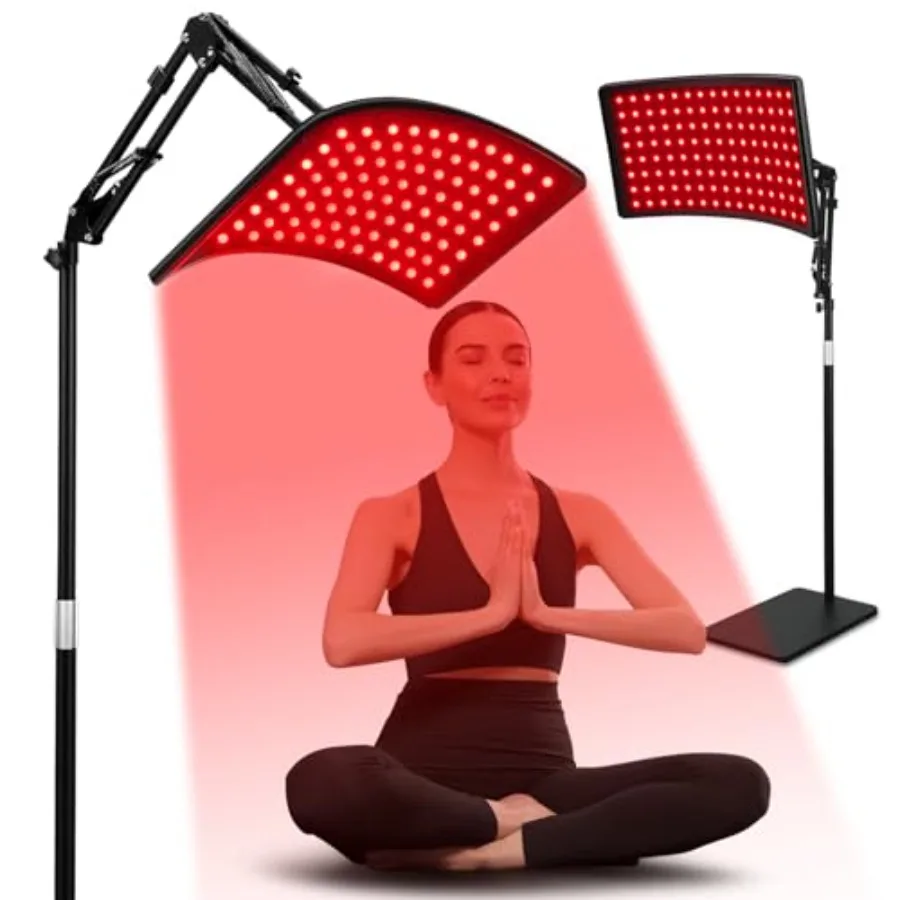 Red Light Therapy for Face and Body, Red Infrared Light Therapy Lamp with Stand Led 660nm and 850nm Infrared Light Device for B
