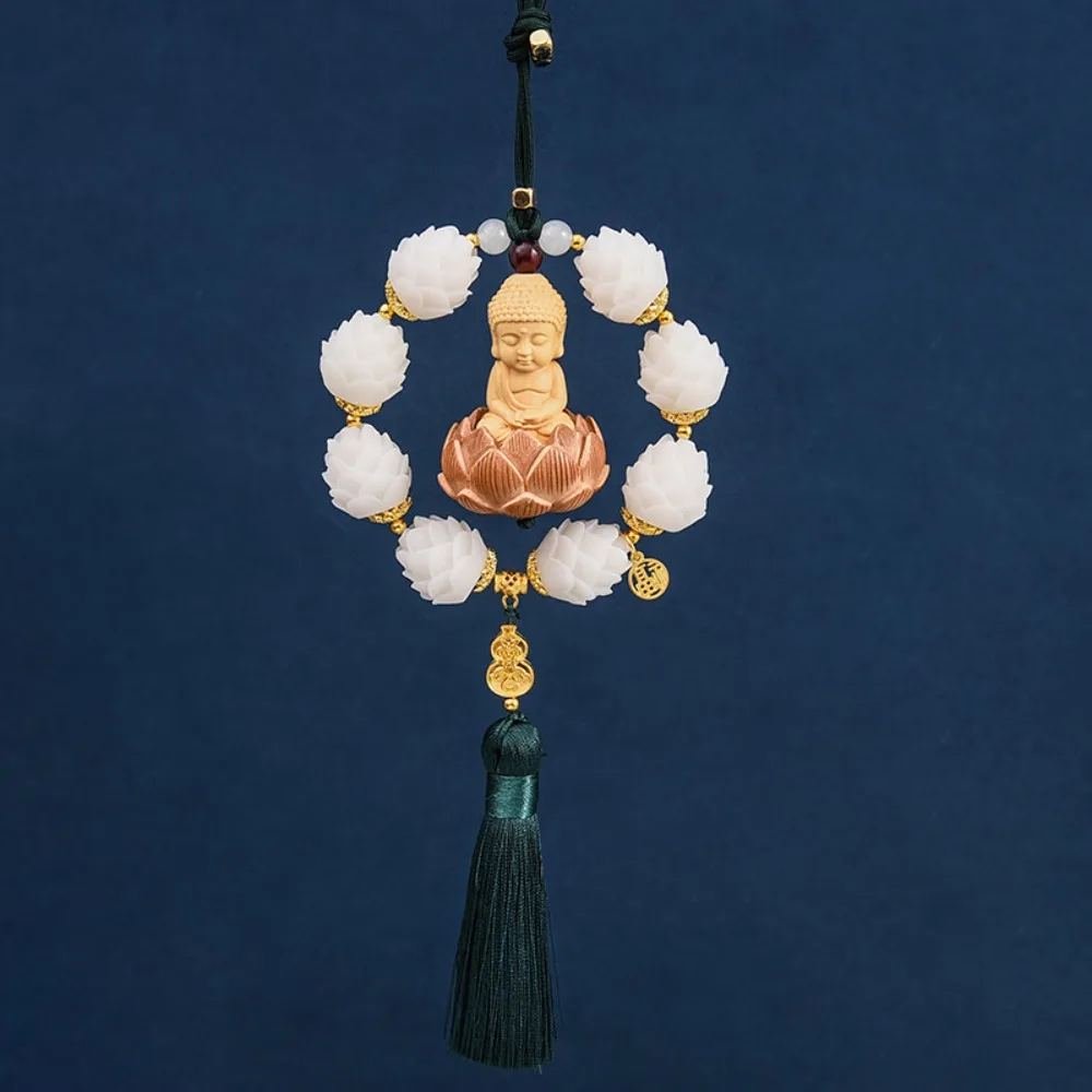 

High-grade Circle Lotus Car Pendant Exquisite Good Luck Car Hanging Decoration Chinese Tradition Fashion Car Upholstery