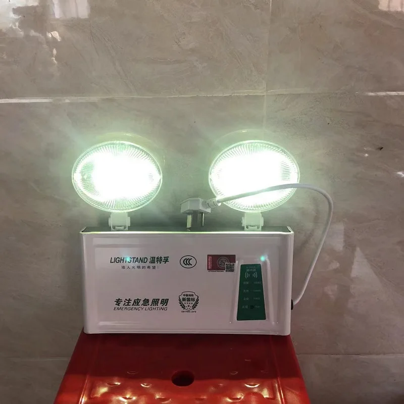 180min LED Fire Emergency Warning Light Double Hed Lamp Traffic Corridor Warning Indicator