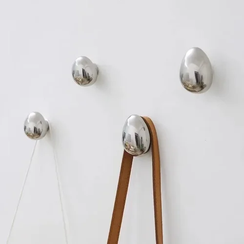 Imagen 2 del producto Ganchos para abrigos montados en la pared, cerámica sólida, perchas de ropa coloridas con tornillos, perillas de gabinete, bonito armario con forma de gota de lluvia, 1 Uds.