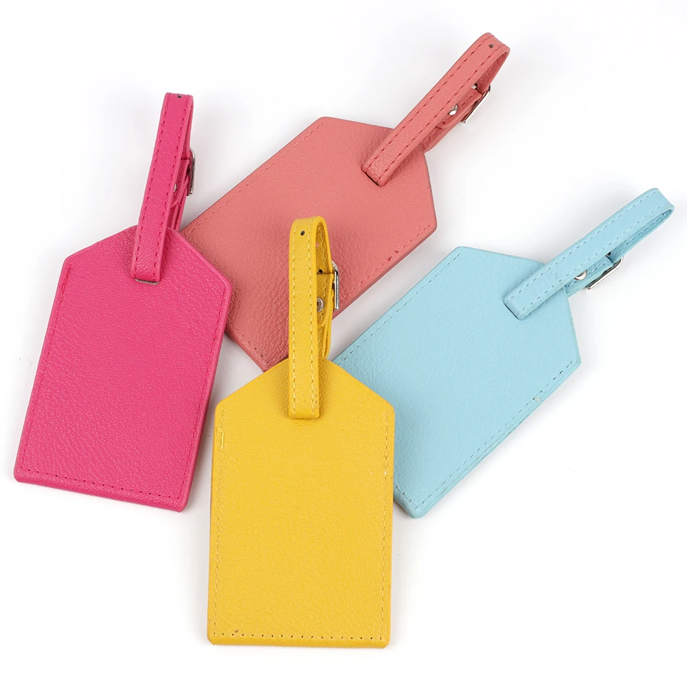 Luggage Tag Travel Suitcase Name Address ID PU Leather Baggage Label Address Holder Portable Boarding Tags Travel Accessories