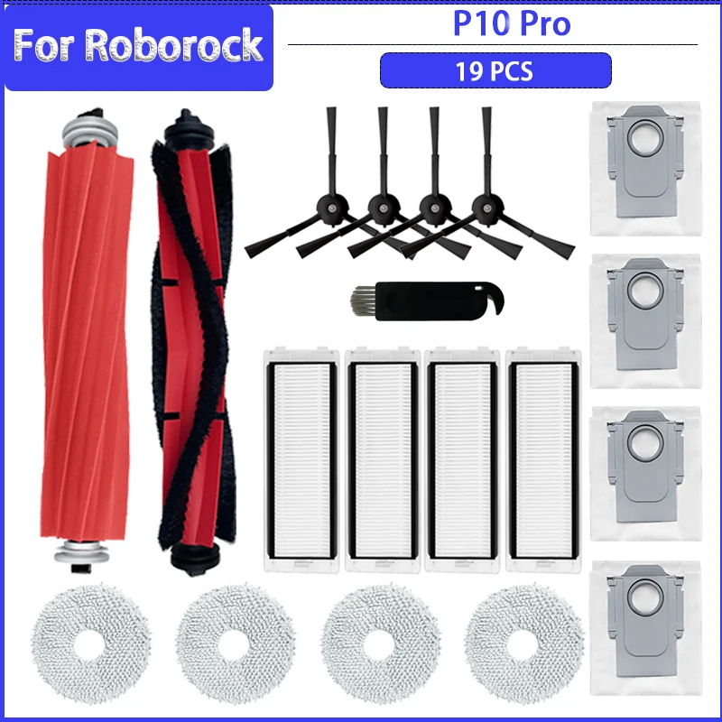 Main Side Brush HEPA Filter Mop Cloth Dust Bag For Roborock P10 Pro Replacement Spare Parts Accessories