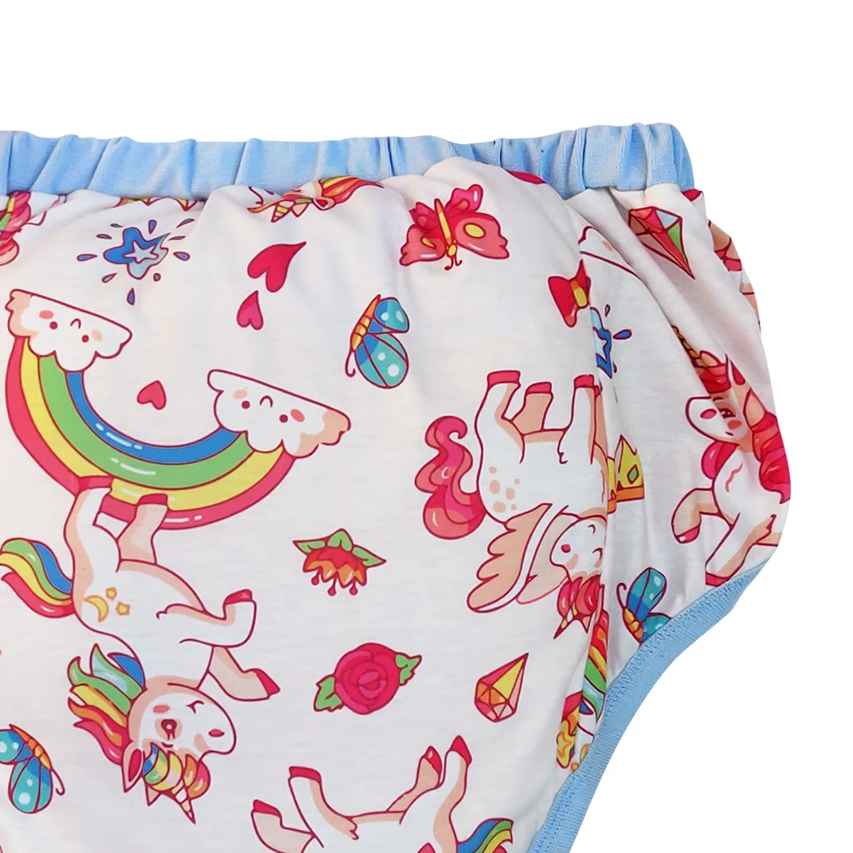 Adult Printed baby unicorn trainning pants/Adult baby brief with padding inside/ trainning pants/adult trainning pant pant