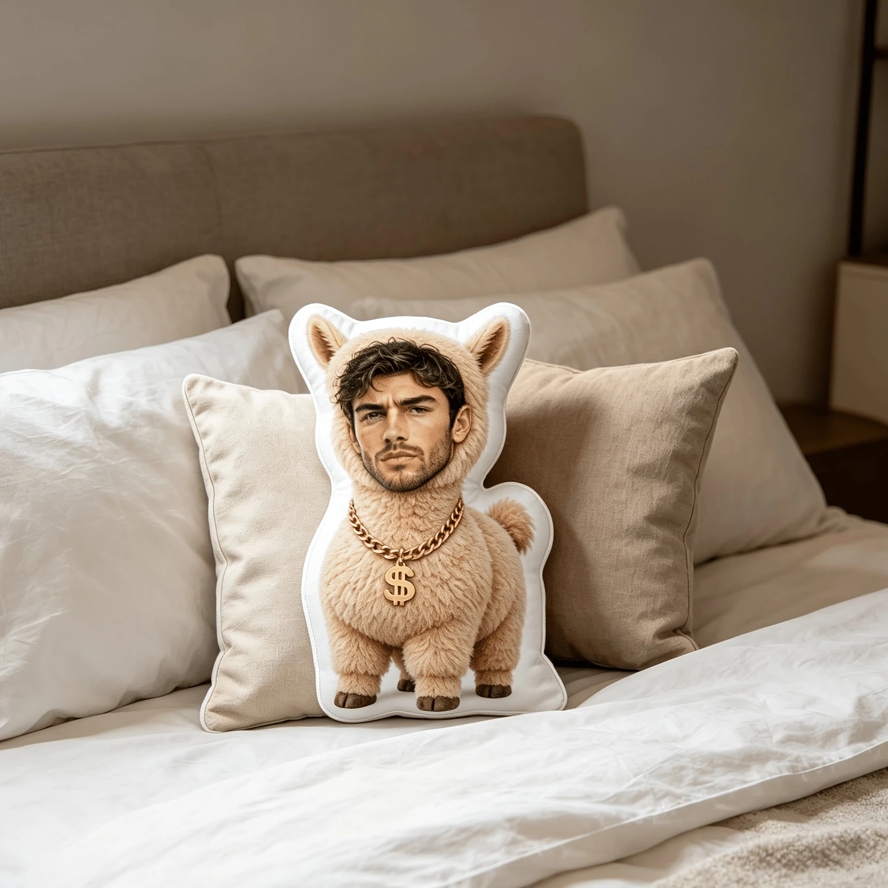 1pc-Customized Throw Pillow Hip-Hop Alpaca Custom Face Pillow Personalized Photo DIY Funny Street Style Plush Toy Cushion Gift f