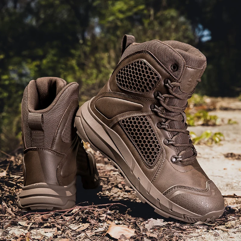 Men's Desert Men Ankle Boots Male Outdoor Hiking Shoes Tactical Boots Work Safety Shoes Motocycle Boots New
