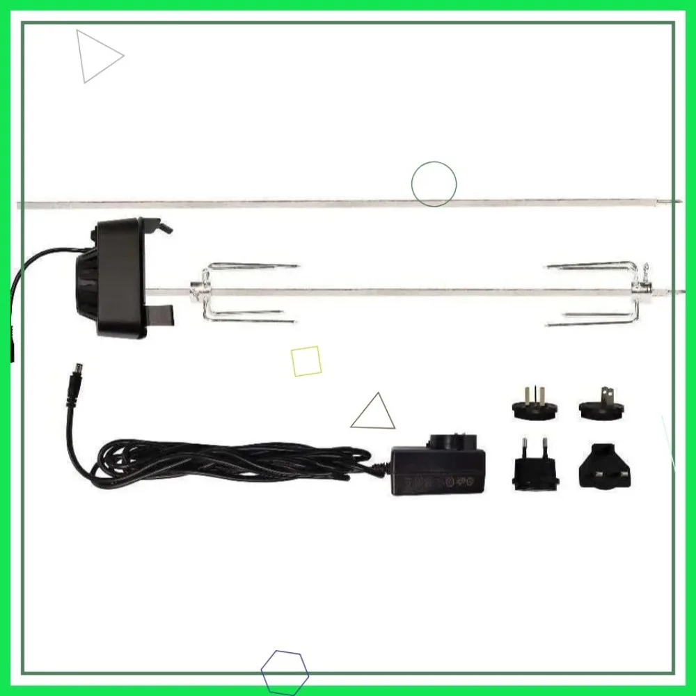 

Rotisserie Attachment with Stainless Steel Spit Rods, Meat Claws, Electric Motor for Grills