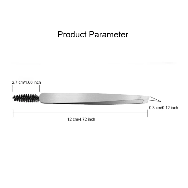 الفولاذ المقاوم للصدأ رقيقة الفم الحاجب كليب مع فرشاة ، الحاجب المتقلب ، كاذبة رمش ارتداء ، أداة الجمال #6