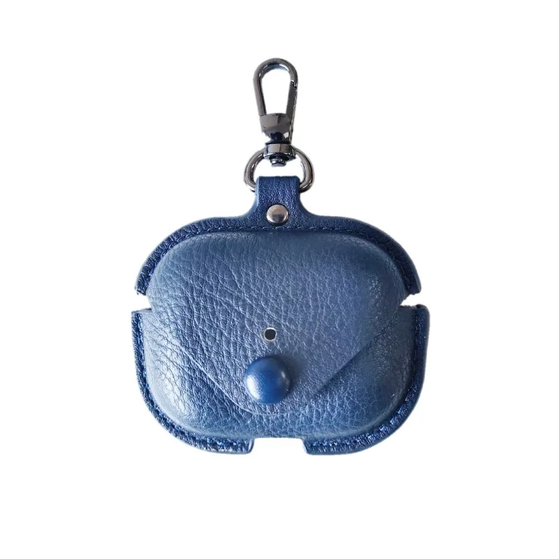 Capa protetora/capa para fones de ouvido Bluetooth Apple AirPods Pro 3 - Capa de couro simples de cor sólida estilo empresarial