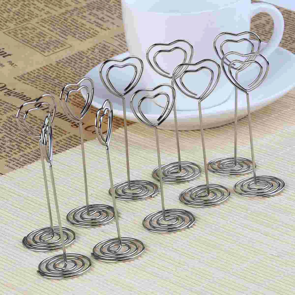 10pcs Silver Stainless Shape Memo Holder Clip for Photo Notes 8 5cm Height 3 2cm Width Desk ganizers Home Office