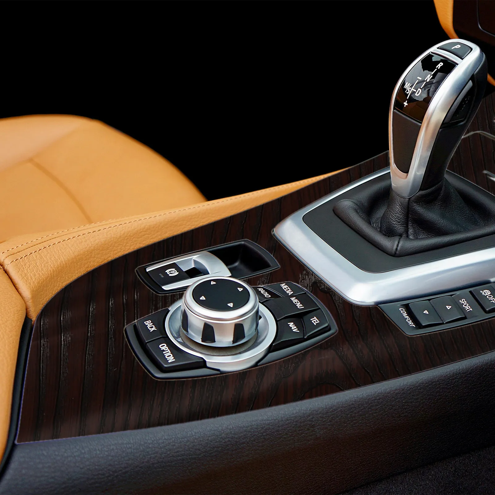 Wood Grain Car Interior Wrap Film 1 Roll Glossy Elegant Texture Dashboard Console Trim Sticker Easy Install DIY Automotive