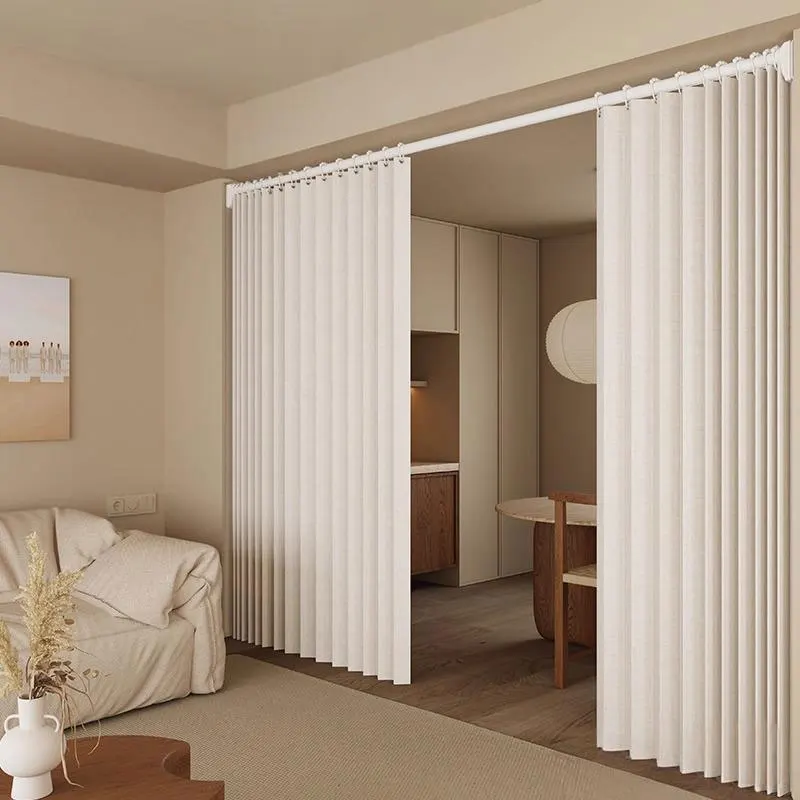 No Drill Semi Transparent Divider Curtain Soft Glow with Hooks for Dark Hall Small Space Easy Install Keep Bright Feel Spacious