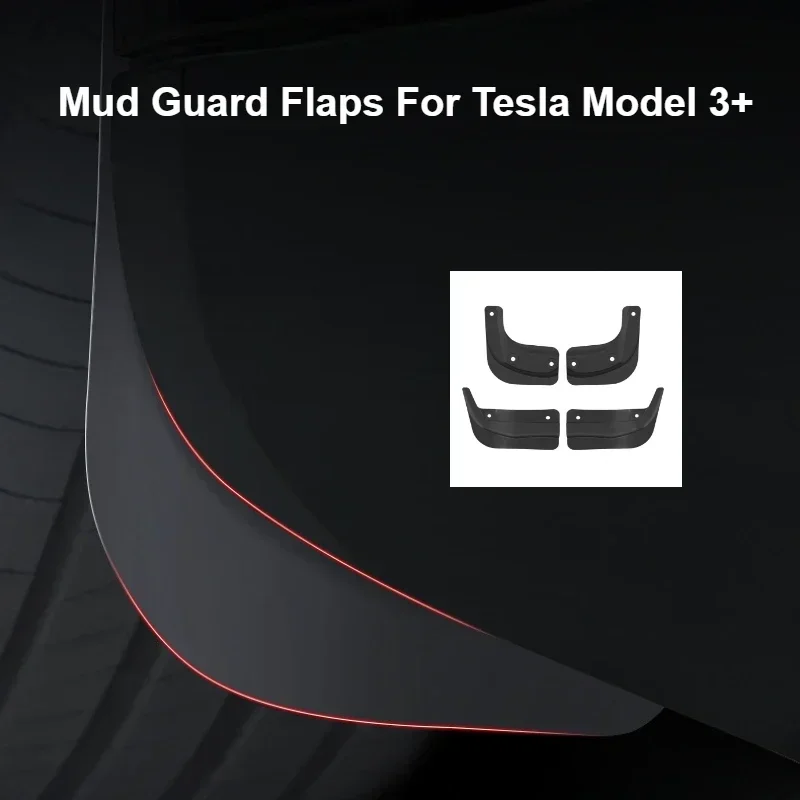 For Tesla Model 3+ Highland 2024 Mudguards Front Rear Wheel Fender Splash Guards Official Original Mud Fenders Car Accessories