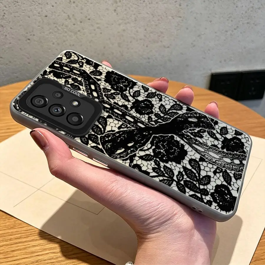 Rose Ribbon Lace Case for Samsung Galaxy A71 A14 A17 A54 A57 A25 A56 A23 A51 A04 A12 A72 A34 A37 A31 A07 A26 A50 A15 A16 Phone