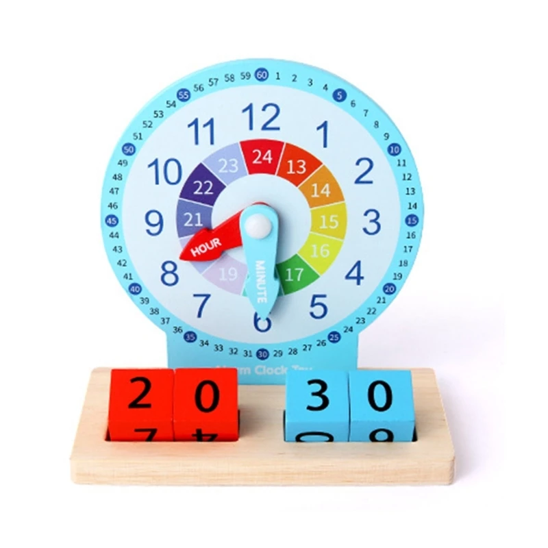 Children Montessori Teaching Clock Kid Time-Learning Kindergarten Alarm Toy