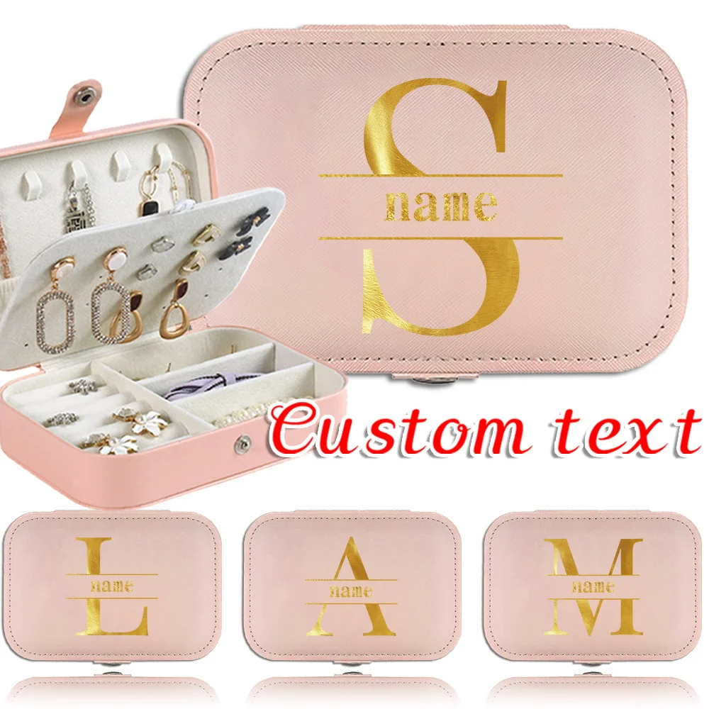 

Персонализированная индивидуальная коробка для хранения ювелирных изделий с именем, классическая двухслойная коробка для хранения большой емкости, модная витрина для ювелирных изделий