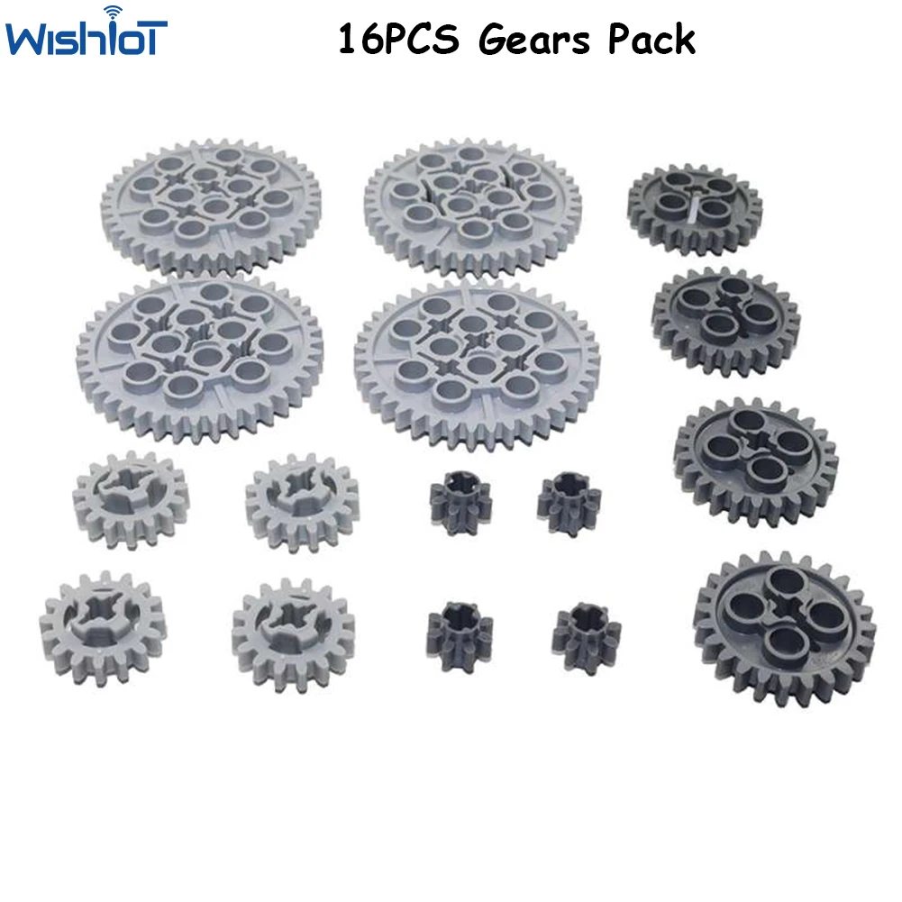 16PCS Technical Gears Pack Compatible with legoeds MOC Building Block 10928 94925 3648 3649 Assortment Kit 8/16/24/40 Tooth Gear