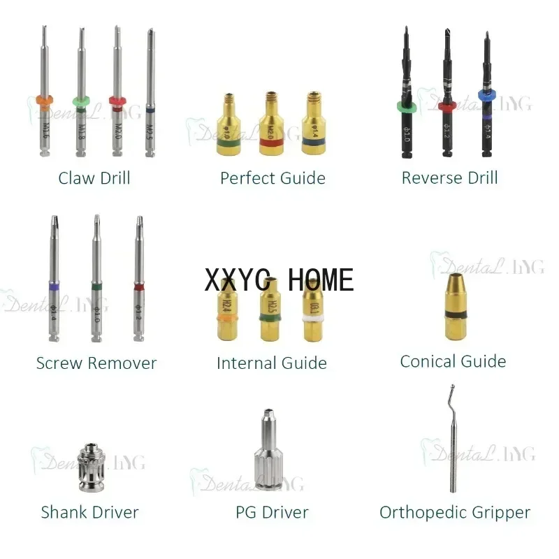 1Set Dental Implant Remover Kit Drill Guide Extraction Sit Broken Fixture Surgical Instrument Dental Tool Screw