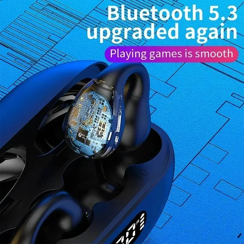 Earphone peredam bising olahraga Bluetooth nirkabel TWS konduksi tulang Xiaomi Q80 asli cocok untuk IOS dan Android
