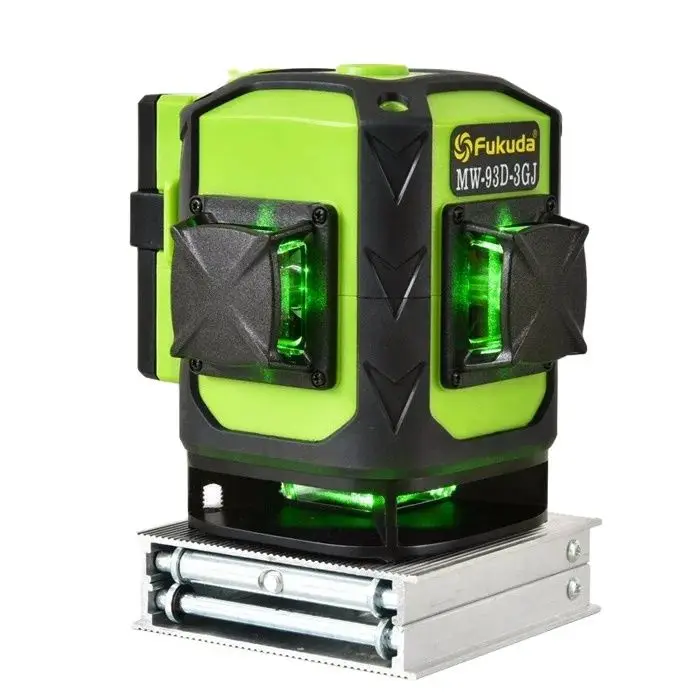 Fukuda MW-93D-3GJ Laser Level 3D Green Light Self Leveling Horizontal and Vertical 12 Lines, with Sharpening LD