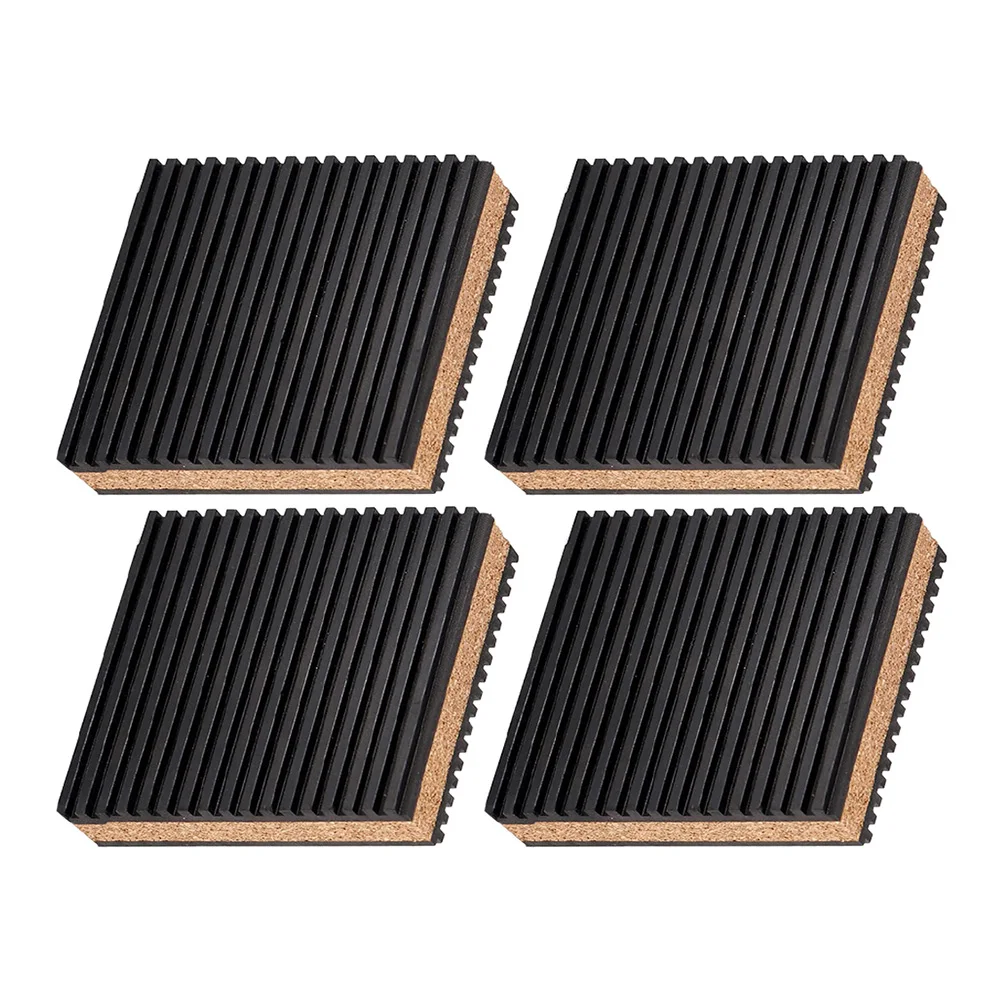 4Pcs Rubber Corks Composite Mats 150x150mm Shocks Absorption Anti Vibration Pads For Heavy Machine Tools Washing Machines