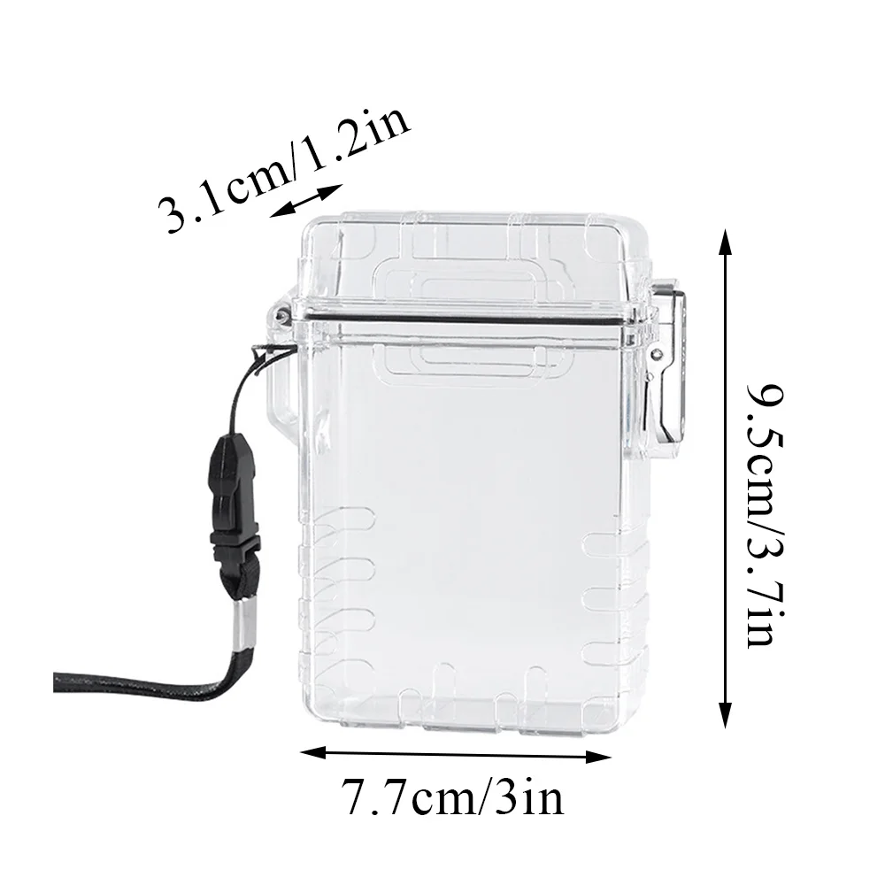 Transparent Photo Box Multifunction Organizer Box With Lid Clear Card Collection Portable Case Container Hanging Neck Rope