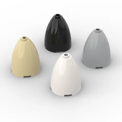 Moc 1744 small particle puzzle building block cone 3x3x3 elliptical paraboloid with inner shaft hole part
