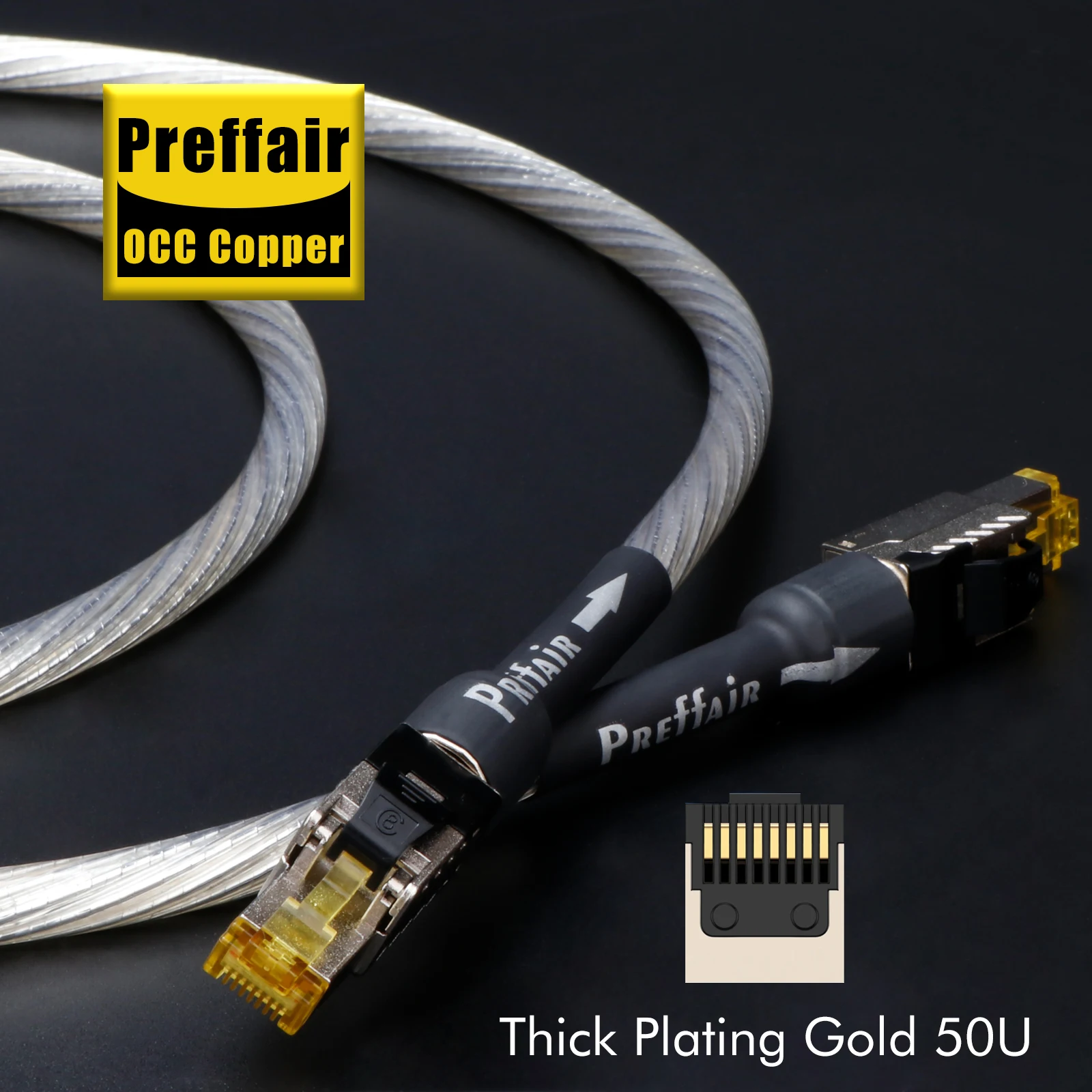 كابل تصحيح شبكة HIFI cat8 كابل إيثرنت occ لوحة فضية RJ45 CAT Ethernet Speed Lan Line المطبق على أجهزة الكمبيوتر والكمبيوتر المحمول