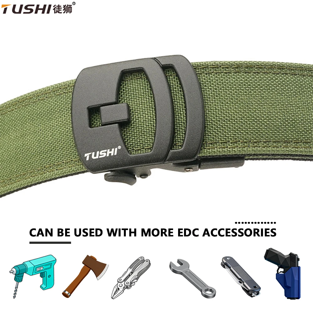 

TUSHI Multi-size Men Belt Outdoor Multi Function Alloy Buckle Tactical Belt Canvas For Nylon Belt Training Quick Hanging Belt