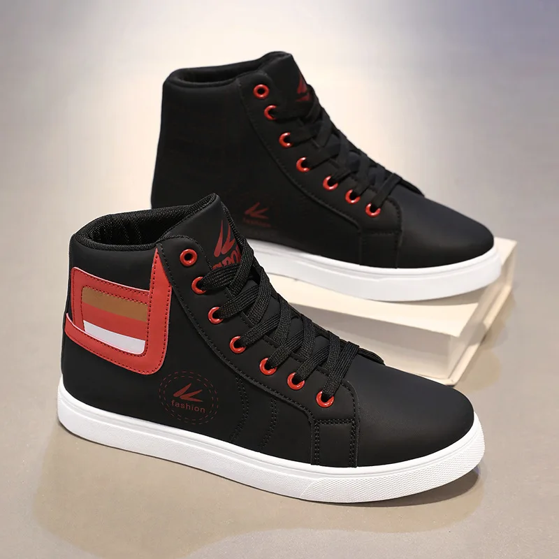 Men's Sneakers High-top Casual Shoes Fashion Men's Skateboard Shoes Big Size Flat Footwear Brand Designer Hip Hop Walking Shoes