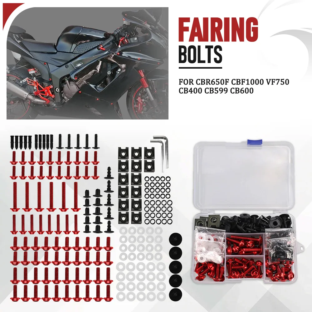 For YAMAHA MT07 MT09 MT03 MT10 XSR900 YZF R1 R15 R25 R3 R6 R125 NMAX 125 Fairing Body Bolt Screw Spring Bolts Nut Kit Universal