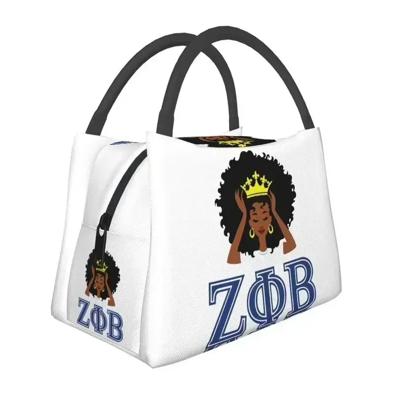 

Zeta Phi Beta Изолированные сумки для ланча для женщин, водонепроницаемый термоохладитель, ланч-тоут для работы и пикника