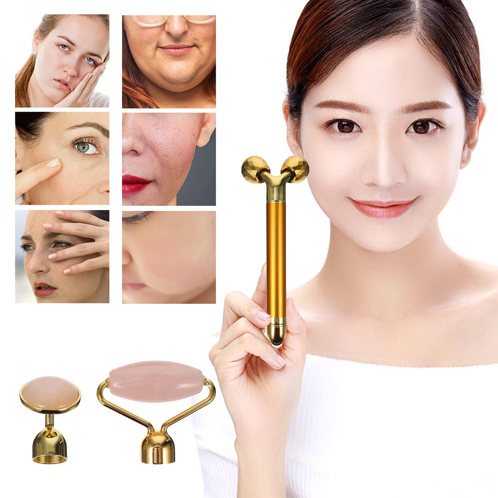 

Jade Massager Facial Roller Face Supplies Kit Massaging Tools Scroll Wheel Electric