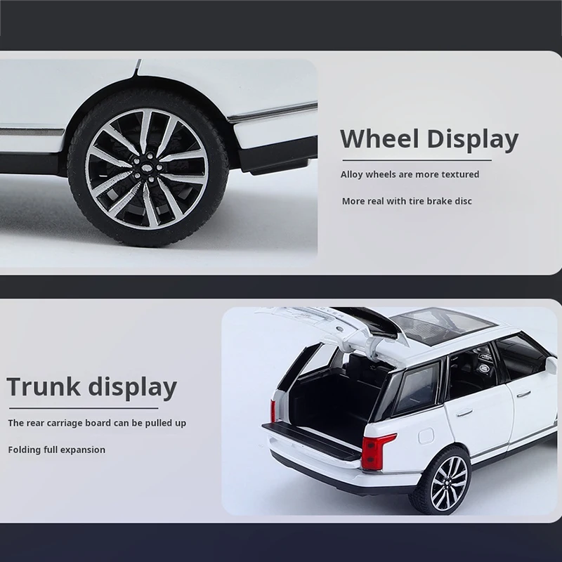 LICENIDO 1:32 Range Rover 50 aniversario aleación Diecast Metal vehículo sonido luz tirar hacia atrás una pieza coleccionar juguetes de decoración