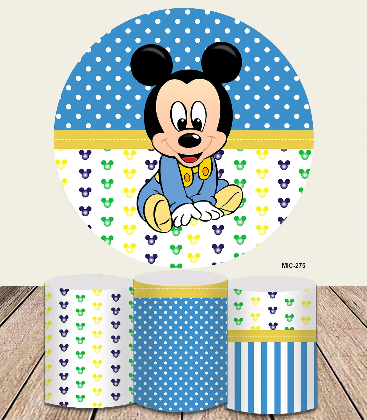 New Blue Mickey Mouse Birthday Party Decoration Free Customizable Background Shower Supplies Kids Gift Photo Studio