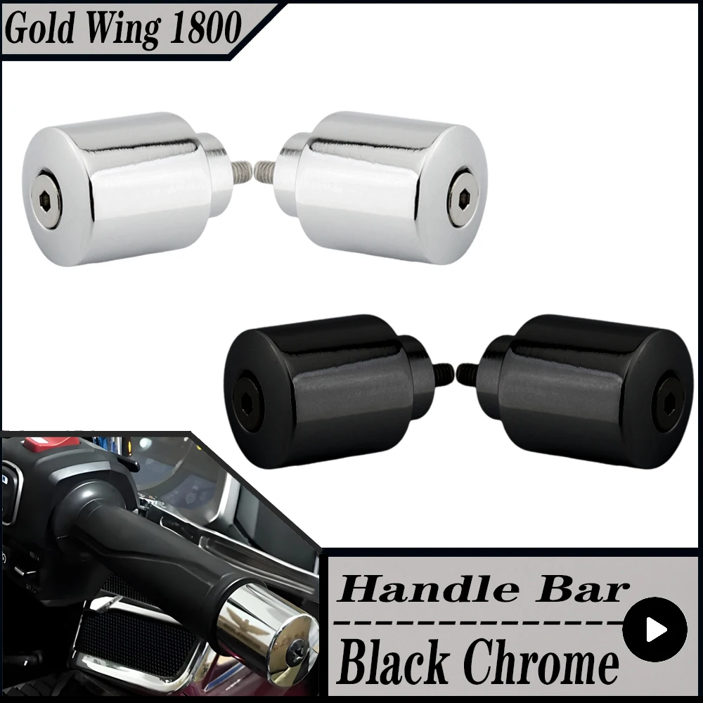 For HONDA Gold Wing 1800 GL1800 GL 1800 2001-2024 GL1800 Rod End Counterweight Chromium Handle End Handle Bar Chrome Bar Ends