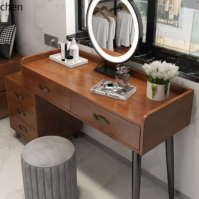 ZML solid wood dresser storage cabinet integrated bedroom modern simple makeup table