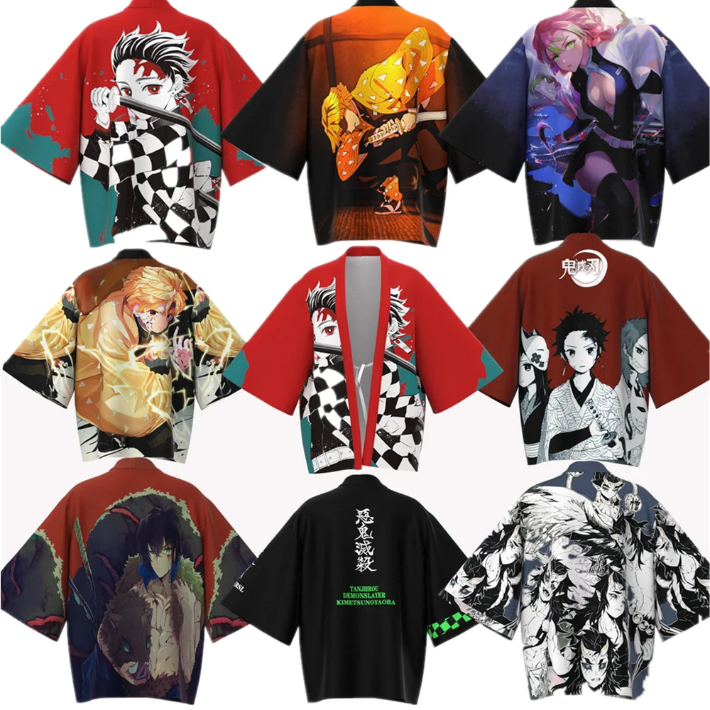 

Demon Slayer Kimetsu no Yaiba Kamado Tanjirou Cloak Tomioka Giyuu Kochou Shinobu Haori Yukata Brocade Cosplay Costume Anime Coat