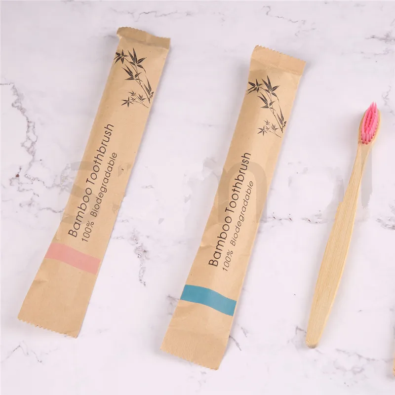 1pc ECO Friendly Toothbrush Bamboo Toothbrushes Resuable Portable Adult Wooden Soft Tooth Brush For Home Travel Hotel Oral Care