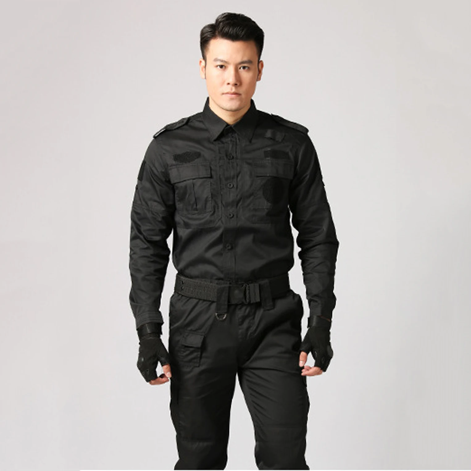 Black Uniforms Security Guard Uniform Clothing Workshop Outdoor Training Waterproof Summer Autumn Long Sleeve