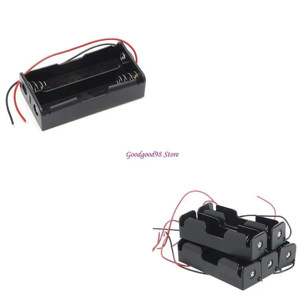 

5 Pcs 18650 Rechargeable Battery 3.7V Clip Holder Box for Case With Wire W8EC