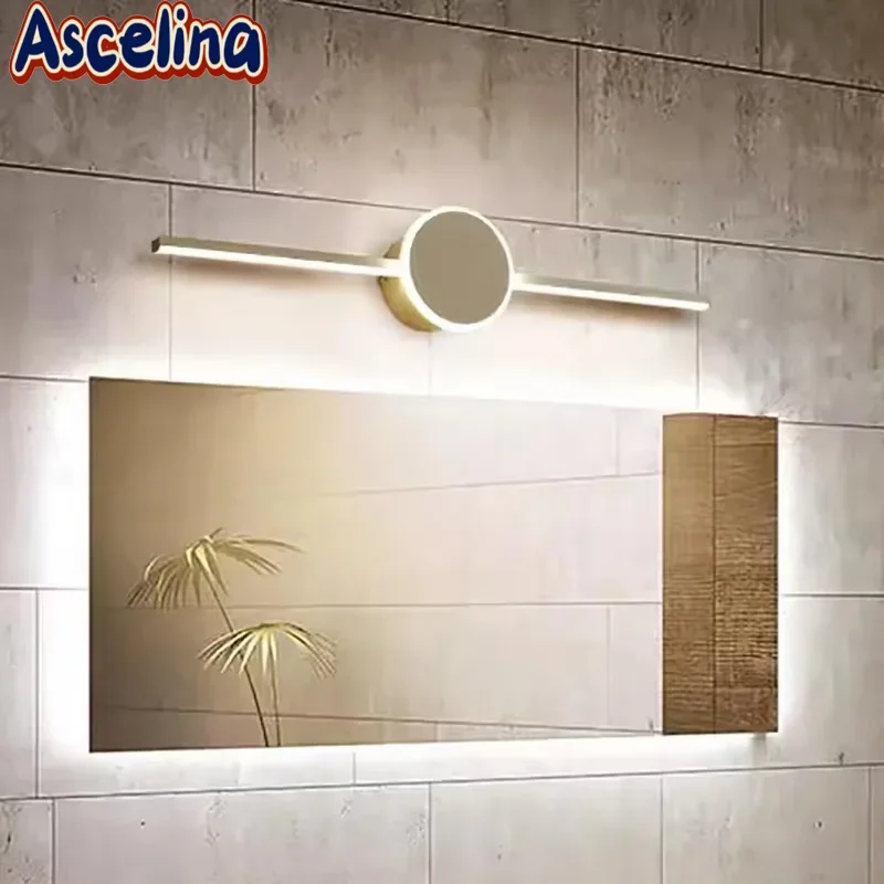 Modern LED Wall Lamp Minimalist Black/White Strip Mirror Front Lights Bedrooms Kitchen Checkroom Nordic Interior Decor Luminaire