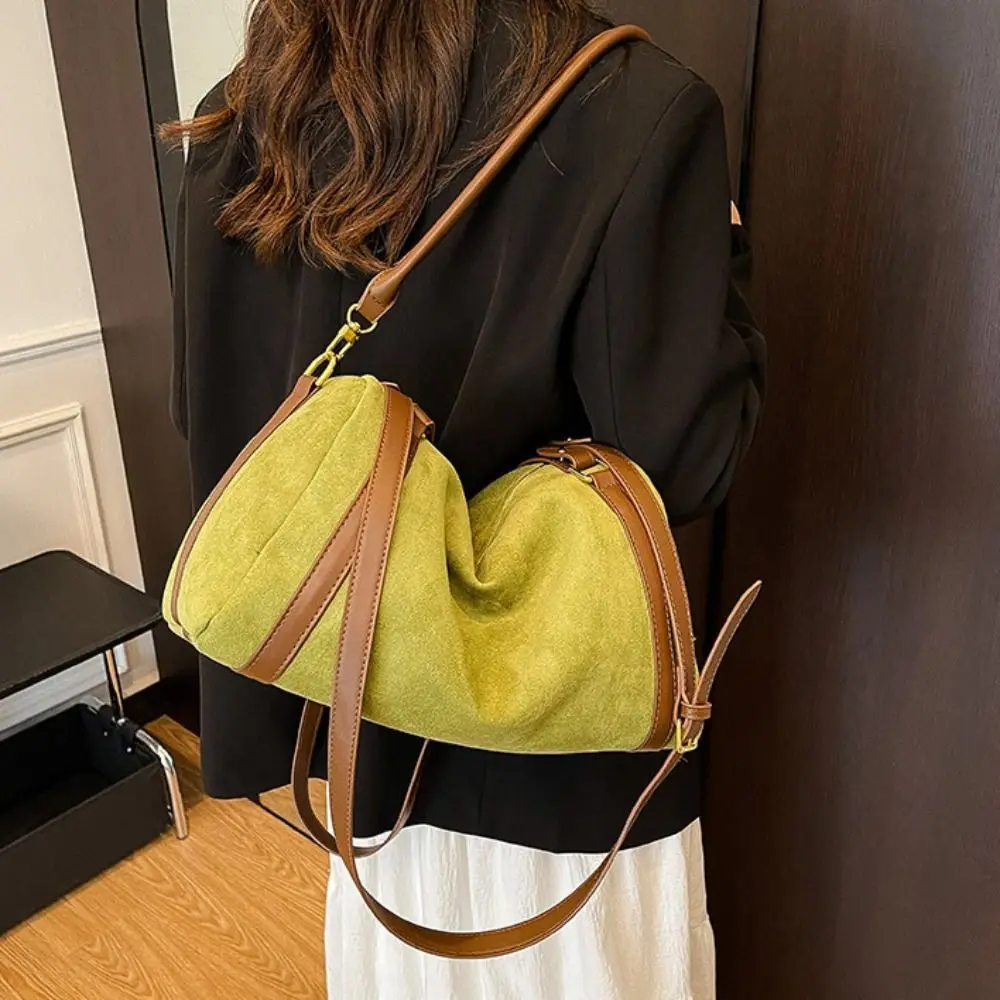 

Zipper Suede Matte Hobo Bag Large Capacity Handbag Vintage PU Crossbody Bag Solid Color Korean Style Female Tote Bag Gift