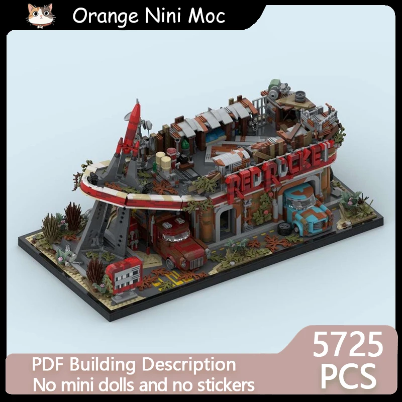 

Модель городской улицы MOC: Модульный конструктор «Заброшенная АЗС» — Технологичный подарок для детей, набор для сборки к празднику