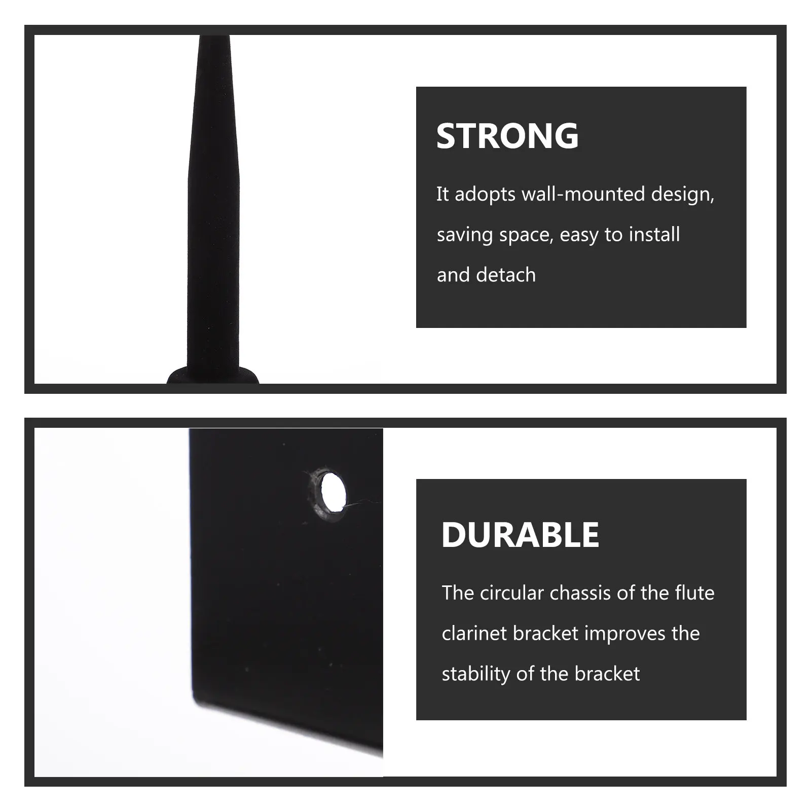 

Настенный держатель для флейты (1 шт.), черный, прочный металлический кронштейн, устойчивая конструкция, устойчивая к царапинам поверхность