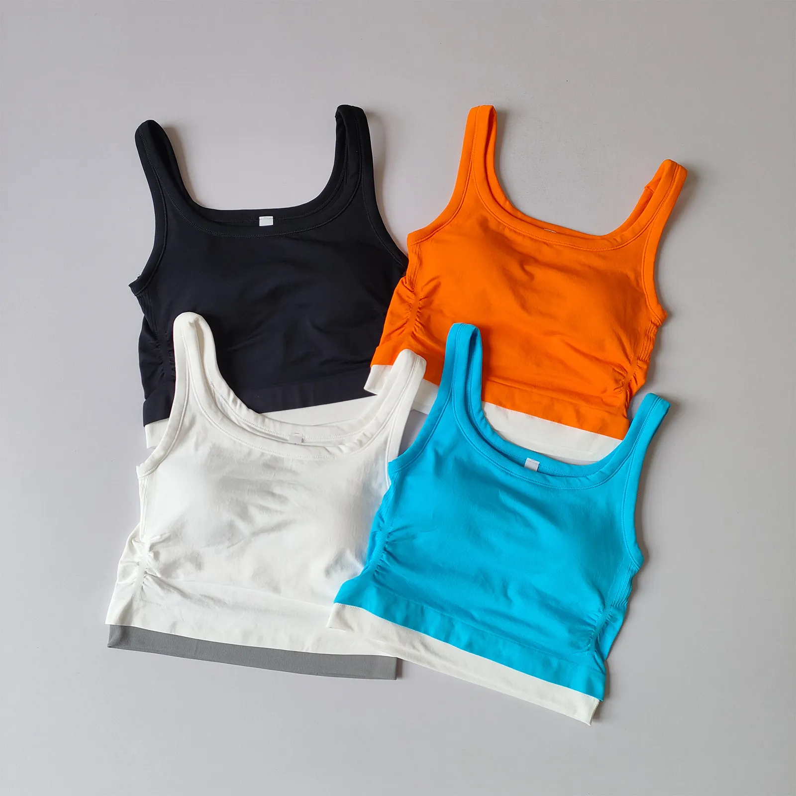 Kontrastfarbener Sport-BH mit quadratischem Ausschnitt, Fitness-Unterwäsche für Damen, Lauf- und Yoga-Weste zur Brustunterstützung für den Sommer – Detail 13