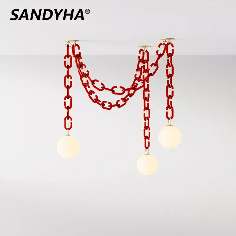 sandyha nordic suspended pendant light chandelier chain luzes suspensas lampadas esteticas mesa de estar sala de jantar decoracao de casa 01