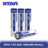 4PCS/SET XTAR 1.5V AAA 1200mWh Battery Button top Rechargeable Li-ion batteries Used for Toys / Remote Controls / Radio